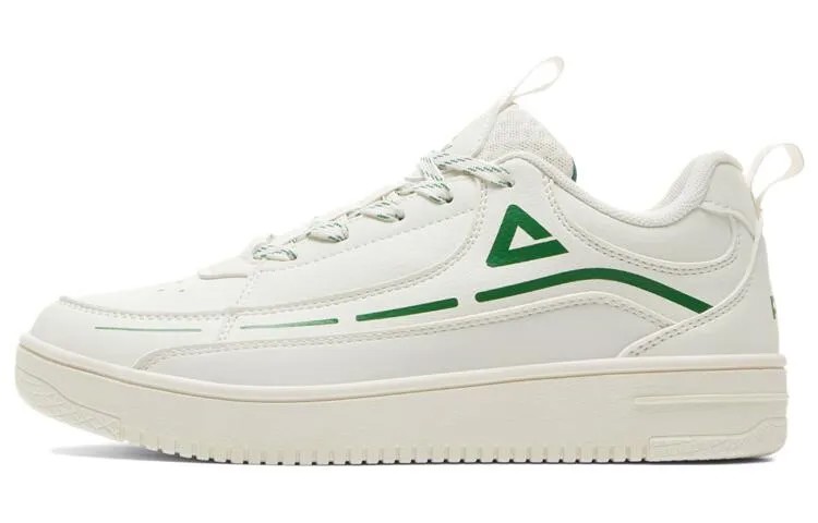 Кроссовки PEAK Classic Heritage Skateboarding Shoes Unisex Low-top Off-White/Green, белый/зеленый