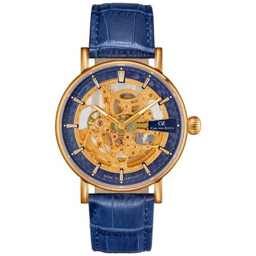 Наручные часы Carl von Zeyten CVZ0078GBLS, синий, золотой