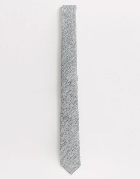 Серый узкий фактурный галстук ASOS DESIGN