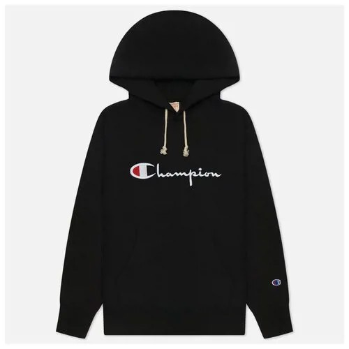 Женская толстовка Champion Reverse Weave Script Logo Hoodie Regular Fit чёрный , Размер XS