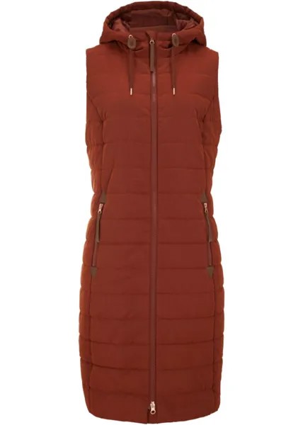 Длинный стеганый жилет John Baner Jeanswear, коричневый
