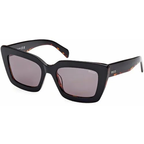 Солнцезащитные очки Emilio Pucci, прямоугольные, оправа: пластик, для женщин, коричневый/коричневый