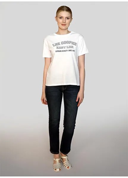 Белая женская футболка с круглым вырезом и принтом 242 LCF 242019 COSEP WHITE Lee Cooper, белый