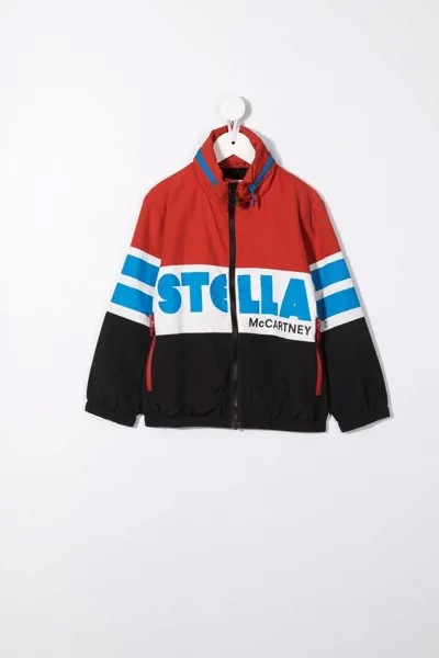 Stella McCartney Kids куртка в стиле колор-блок с логотипом