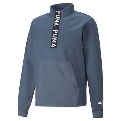 Puma Fit Pwrfleece Mock Neck Long Sleeve Pullover Sweatshirt Mens Grey Casual To