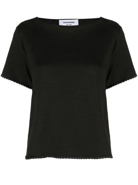Thom Browne футболка с плетеной отделкой, черный