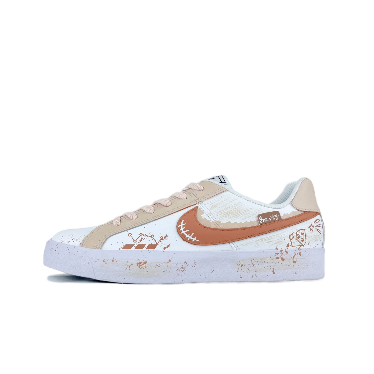 Кроссовки Nike Court Royale Skateboarding Shoes Unisex Low-top White/Brown, коричневый