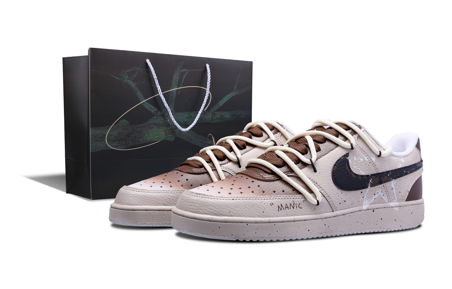 Кроссовки Nike Court Vision 1 Skateboarding Shoes Women's Low-top Khaki, хаки