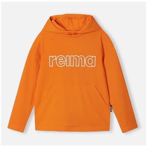 Худи Reima, средней длины, капюшон, карманы, размер 116, оранжевый