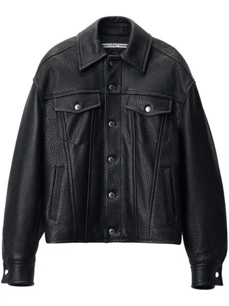 Alexander Wang кожаная куртка с закругленными рукавами, черный