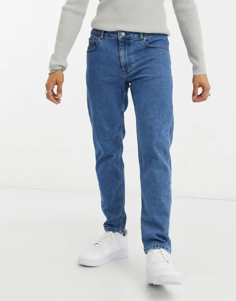 Синие зауженные джинсы стрейч в стиле ретро ASOS DESIGN