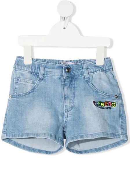 Iceberg Kids джинсовые шорты с вышитым логотипом