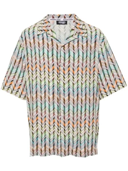 Missoni твиловая рубашка с принтом, зеленый