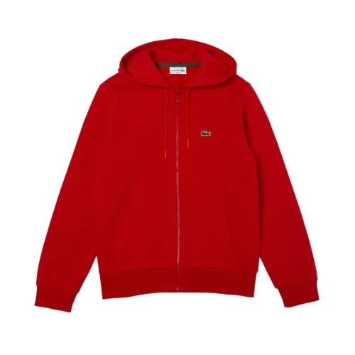 Мужская флисовая толстовка с капюшоном Lacoste Red Kangaroo Pocket