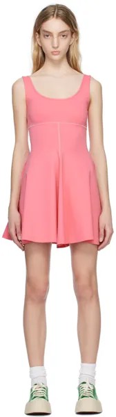 Розовое расклешенное мини-платье Marni