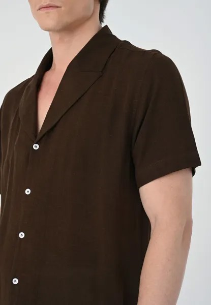 Рубашка LAPEL COLLAR SHORT SLEEVE Antioch, темно-коричневый