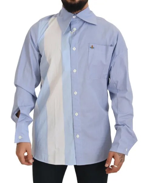 VIVIENNE WESTWOOD Рубашка в разноцветную полоску с воротником на пуговицах 41/US16/L 580 долларов США