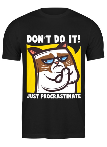 Футболка унисекс Printio Угрюмый кот (grumpy cat) черная 3XL