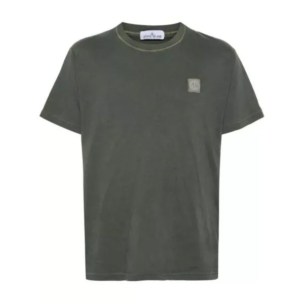 Футболка green cotton jersey t-shirt Stone Island, серый