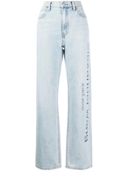 Alexander Wang прямые джинсы с логотипом, синий