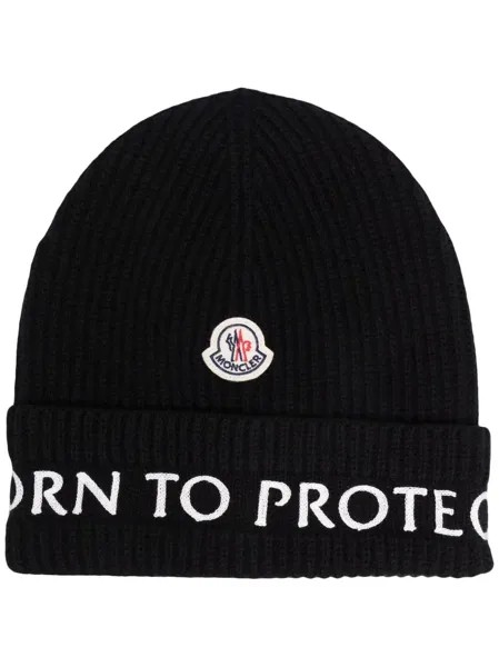 Moncler шапка бини Born To Protect с логотипом
