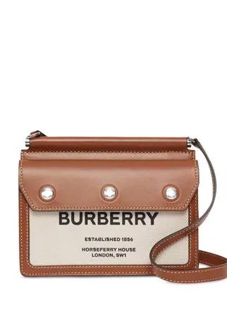 Burberry мини-сумка Horseferry с принтом
