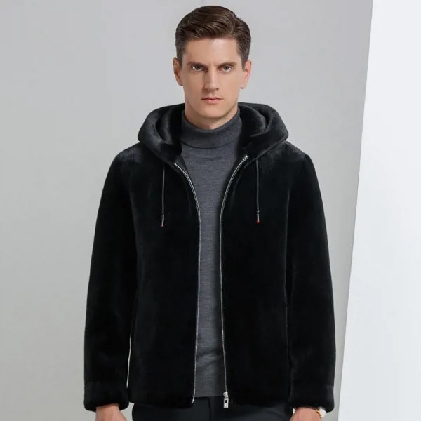 Новинка 2022, Высококачественная зимняя мужская куртка с имитацией капюшона из Золотой Норки, повседневные парки, меховое пальто, мужские кур...