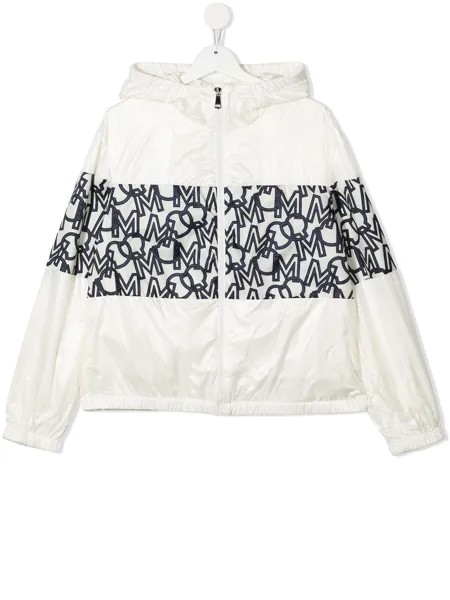 Moncler Enfant куртка с капюшоном и логотипом
