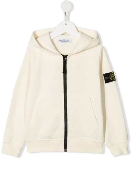 Stone Island Junior куртка с капюшоном и нашивкой-логотипом