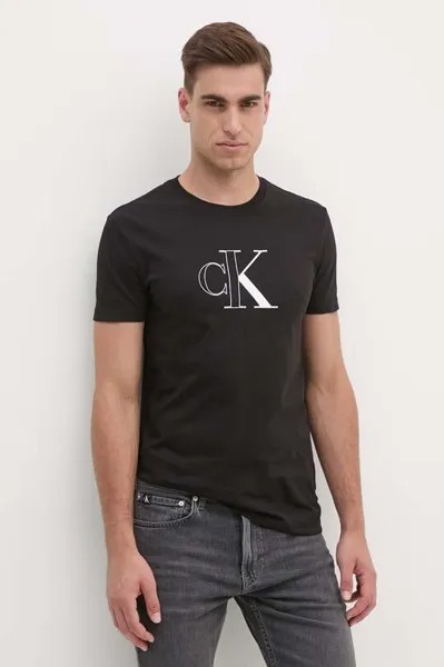 Хлопковая футболка Calvin Klein Jeans, черный