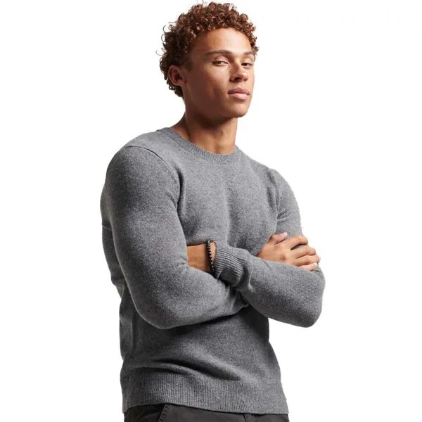 Свитер Superdry Vintage Lambswool Crew Neck, серый
