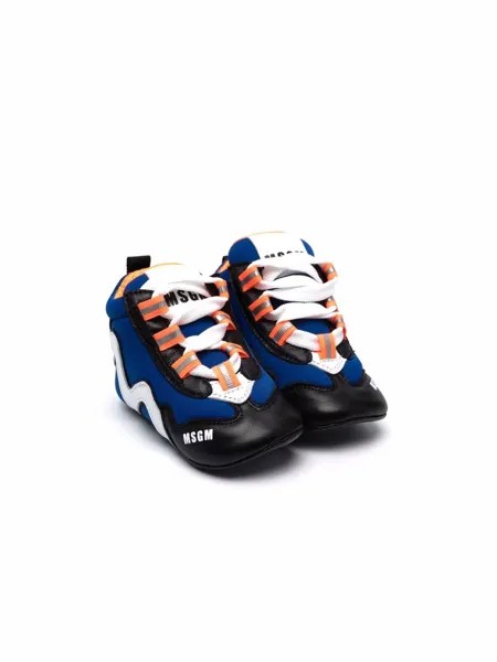 MSGM Kids кроссовки в стиле колор-блок с логотипом