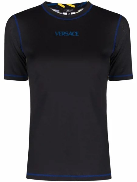 Versace футболка с контрастной строчкой и логотипом