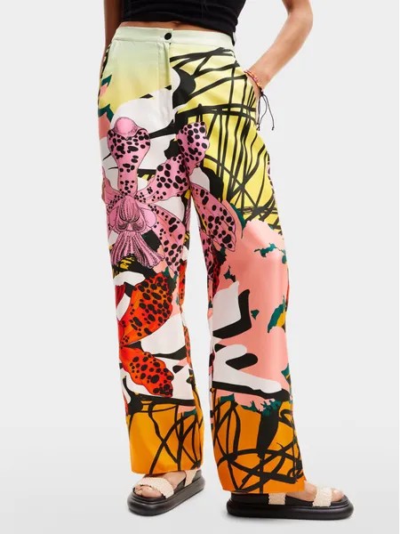 Тканевые брюки стандартного кроя Desigual, мультиколор