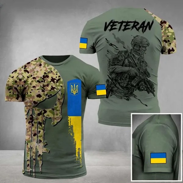 Украинский флаг 3d печатная рубашка, украинские солдаты и ветераны, высококачественная мужская и женская футболка, лето