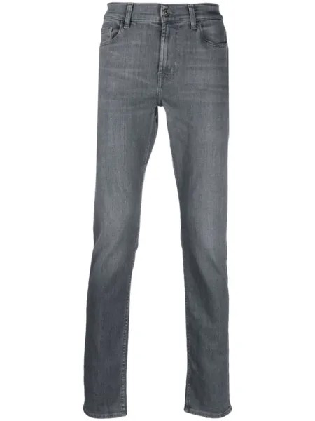 7 For All Mankind узкие джинсы средней посадки, серый