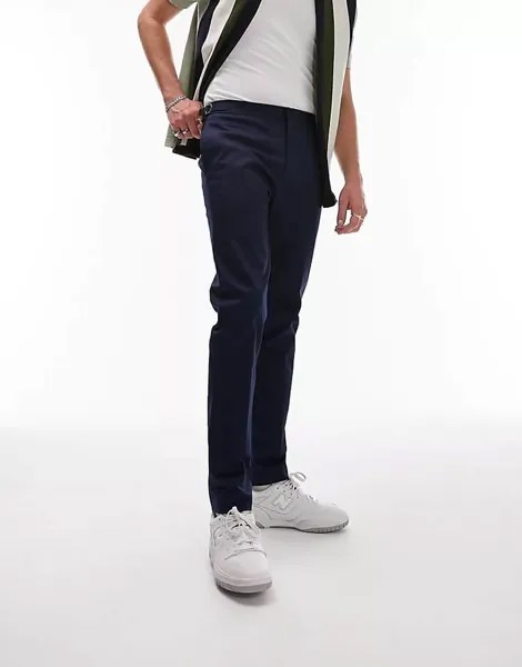 Брюки Topman Smart Slim Chino, темно-синий