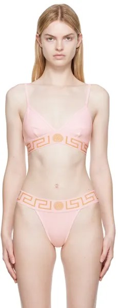 Розовый - Бралетт с каймой Greca Versace Underwear