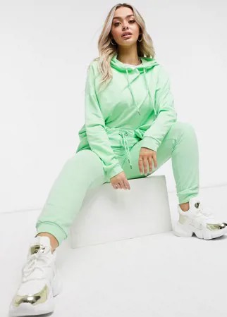 Зеленый спортивный костюм с худи и узкими джоггерами ASOS DESIGN-Зеленый цвет