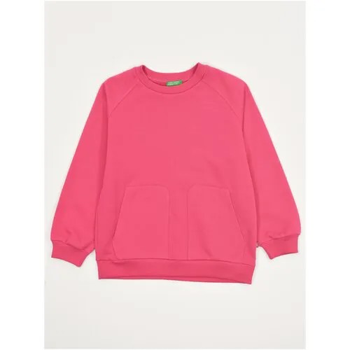 Худи UNITED COLORS OF BENETTON, карманы, без капюшона, размер 140 (L), розовый