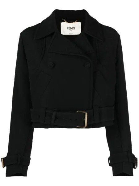Байкерская куртка с логотипом FF FENDI, черный