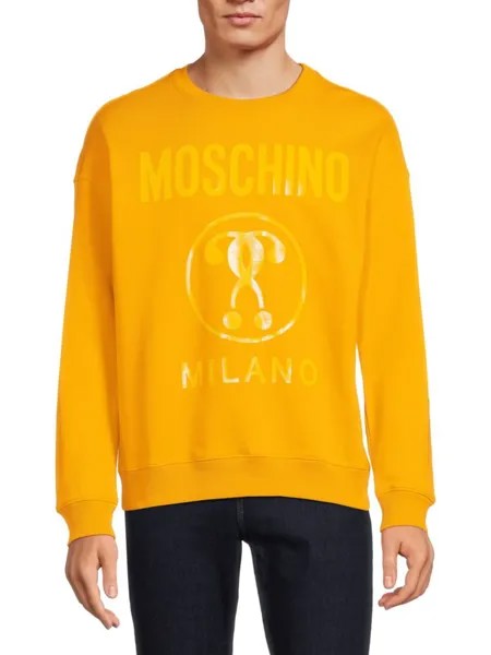 Толстовка с логотипом в виде двойного вопросительного знака Moschino, желтый