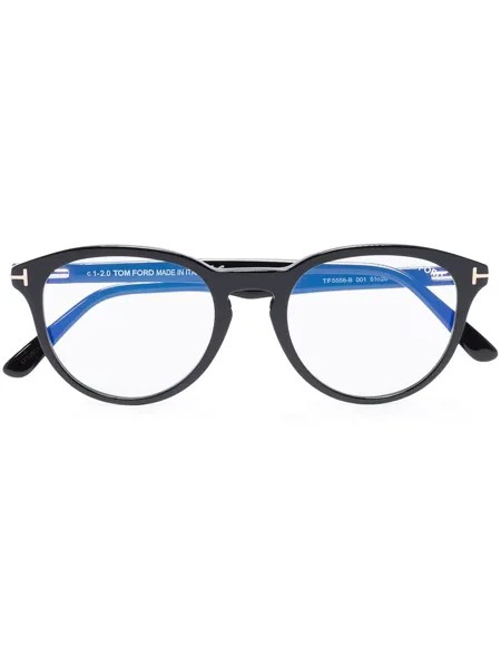 TOM FORD Eyewear очки Blue Block в круглой оправе