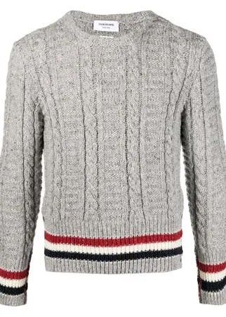 Thom Browne джемпер фактурной вязки с полосками RWB