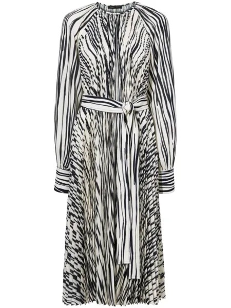 Proenza Schouler плиссированное платье Carol в полоску, нейтральный цвет