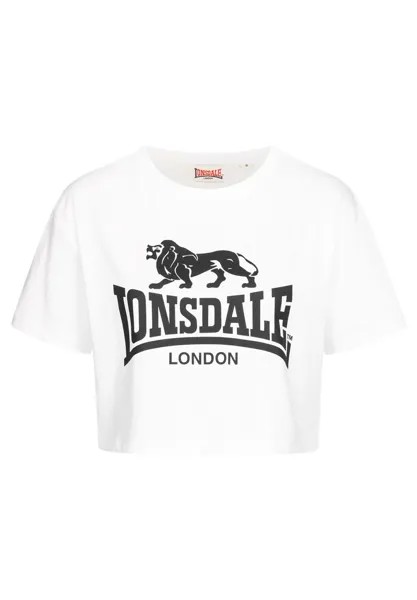 Футболка с принтом Cropped Gutch Common Lonsdale, цвет white black