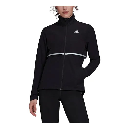 Куртка (WMNS) adidas Logo Printing Stand Up Collar Zipper Long Sleeve Jacket Coat Black, черный
