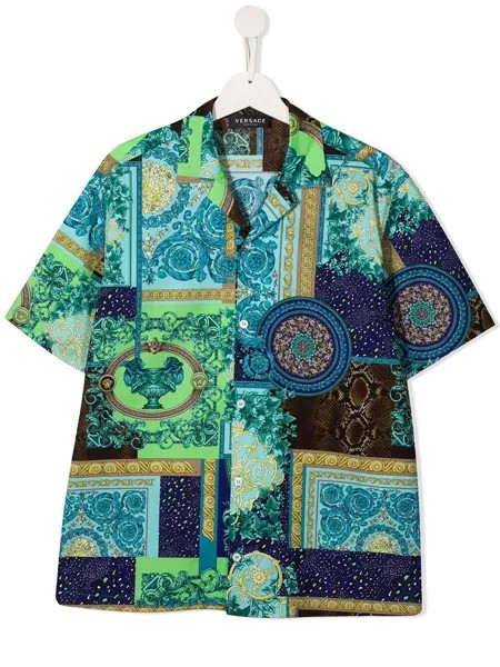 Versace Kids рубашка с принтом