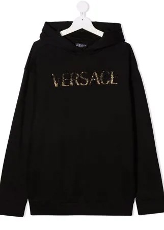 Versace Kids худи с декорированным логотипом