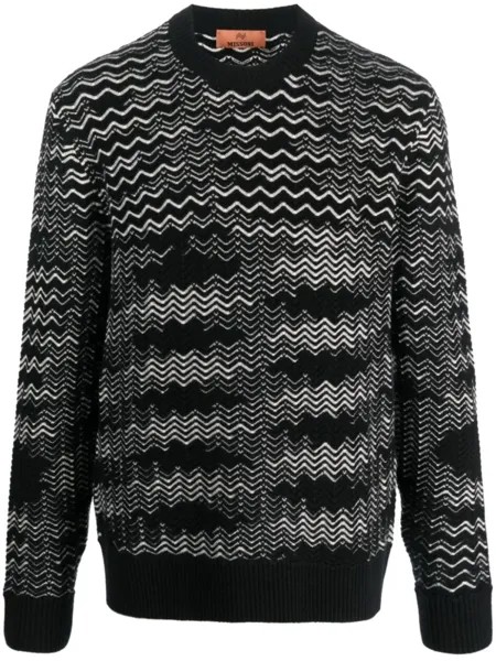 Missoni джемпер с узором зигзаг, черный